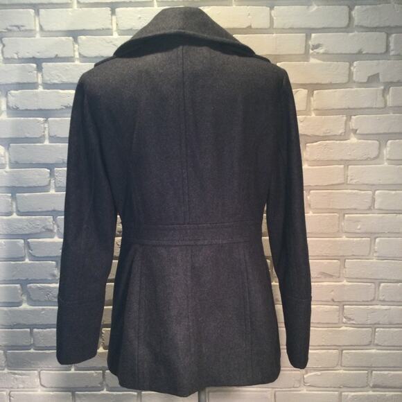 Michael Michael Kors double breasted gray button front coat medium - Picture 5 of 6